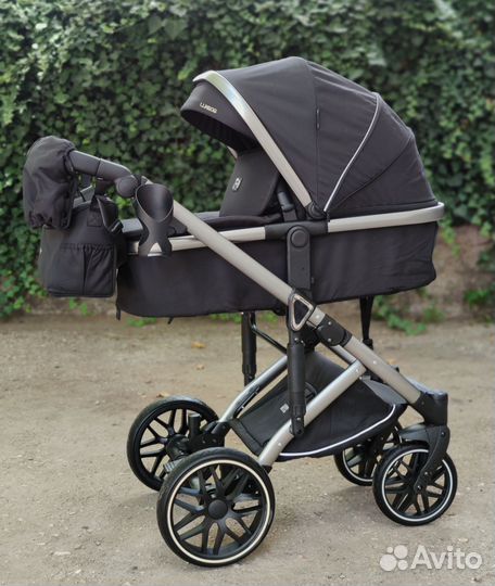 Luxmom F2 Коляска 3 в 1 черная