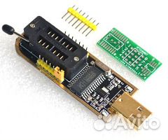 Программатор CH341A Pro -USB +зажим+ адаптер 1.8 в