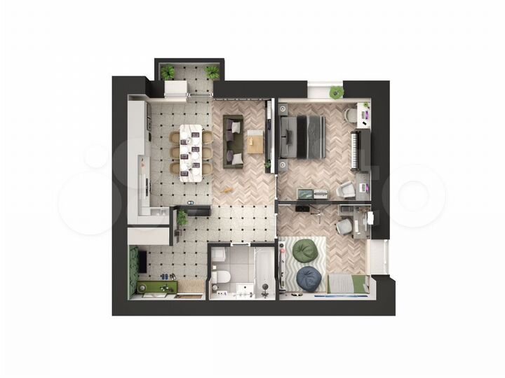 2-к. квартира, 61,5 м², 6/20 эт.