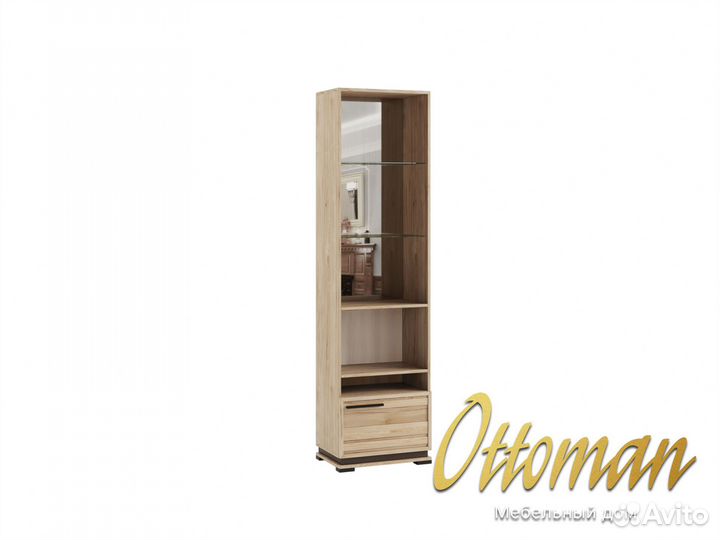 Шкаф пенал со стеклом новый