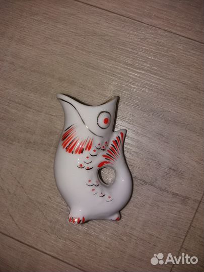 Стопка рыбка набор фарфоровый СССР красн рыб штоф