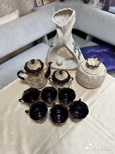 Посуда наборы керамика/чешское стекло