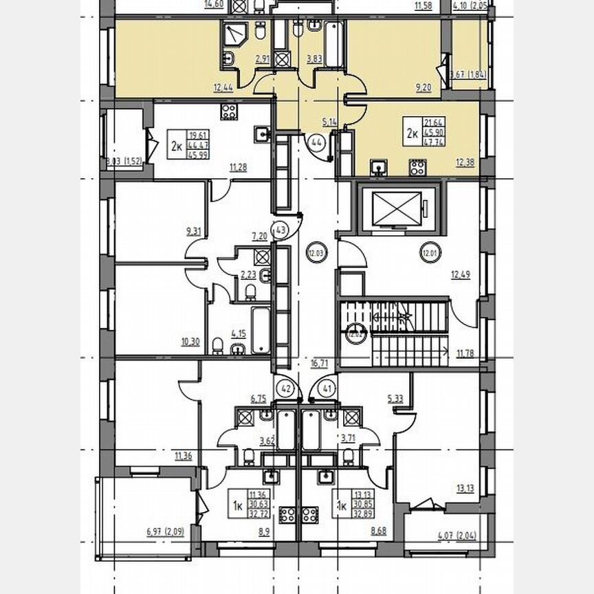 2-к. квартира, 47,7 м², 12/12 эт.