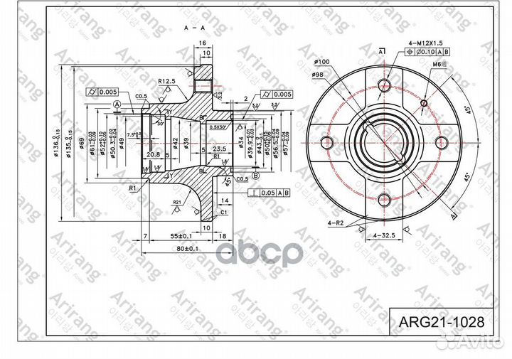 Ступица Nexia, Espero, Lanos задняя ARG211028