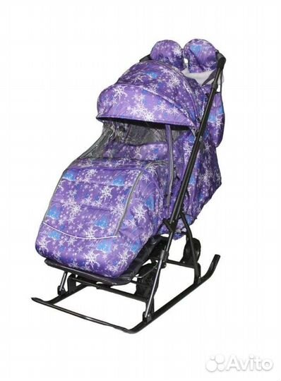 Детские санки коляска с колесами