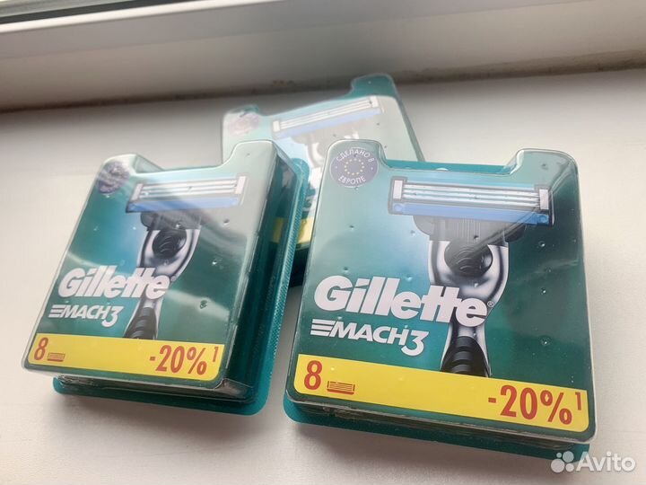 Сменные кассеты для бритья Gillette Mach 3 по 8 шт