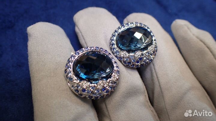 Золотые серьги с топазами Belle Bague (GIM)