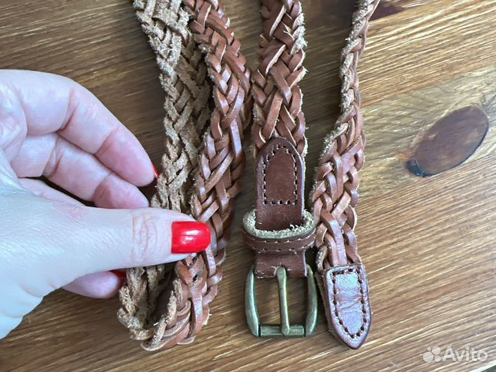 Ремень женский кожаный коричневый