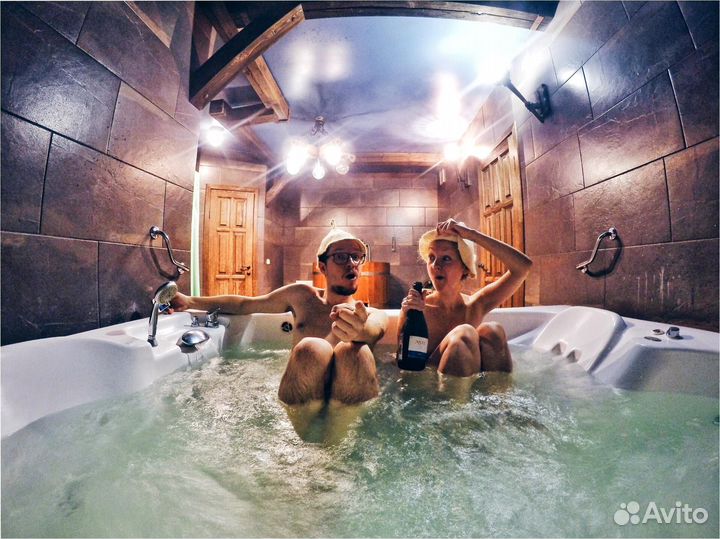 Баня сауна с бассейном