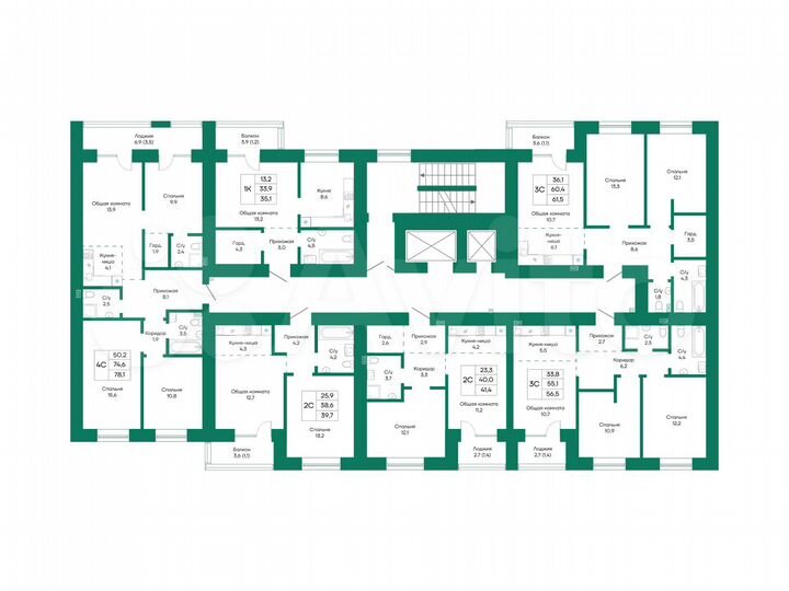 4-к. квартира, 78,1 м², 3/10 эт.
