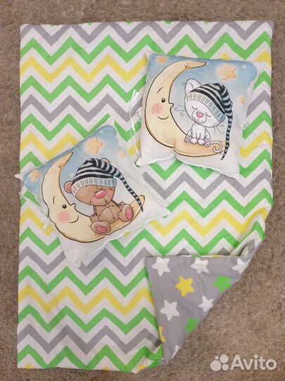 Одеяло детское + 2 подушки,новое