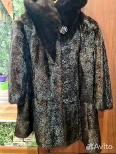 Шуба норковая с капюшоном