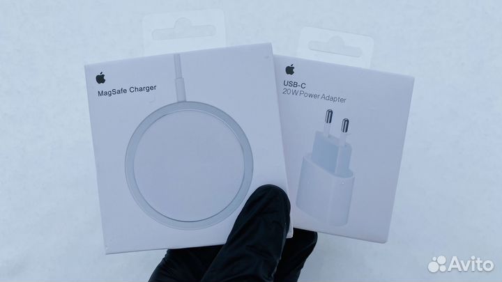 Беспроводная зарядка для iPhone Magsafe + Блок 20w