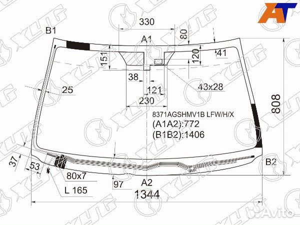 Стекло лобовое lexus IS250