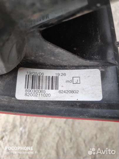Фонарь задний левый на renault logan 1