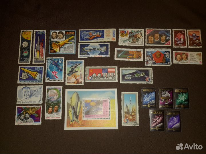 Почтовые марки. Космос. Самолёты. Спорт и др