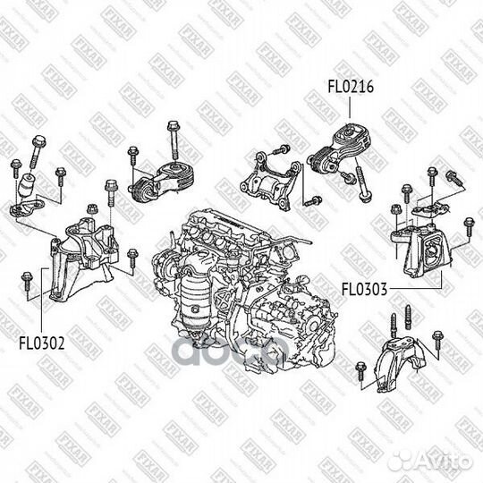 Опора двигателя задняя fixar FL0216 FL0216 fixar