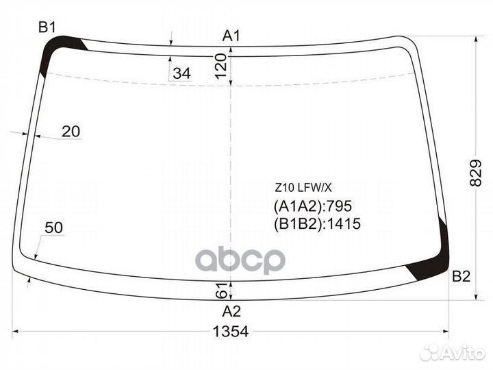 Стекло лобовое nissan cube 98-02 Z10 LFW/X XYG
