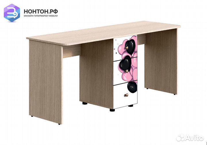Письменный 2-х местный стол Мийа-3А ясень шимо све