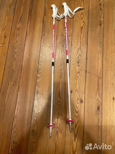 Горные лыжи Salomon 140 и палки Rossignol 70-105