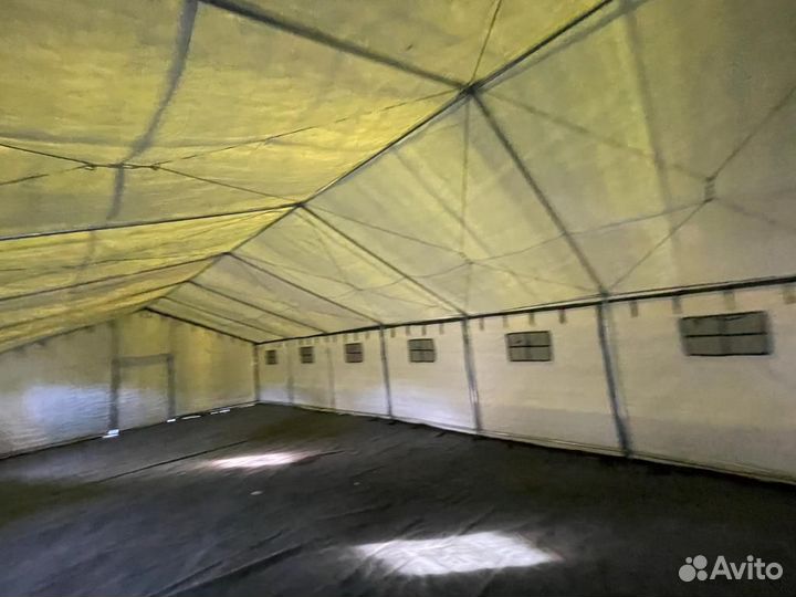 Палатка Каркасная утепленная зеленого цвета 12х6м