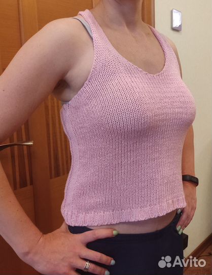 Вязанный модный топ из вискозы, Турция, размер S