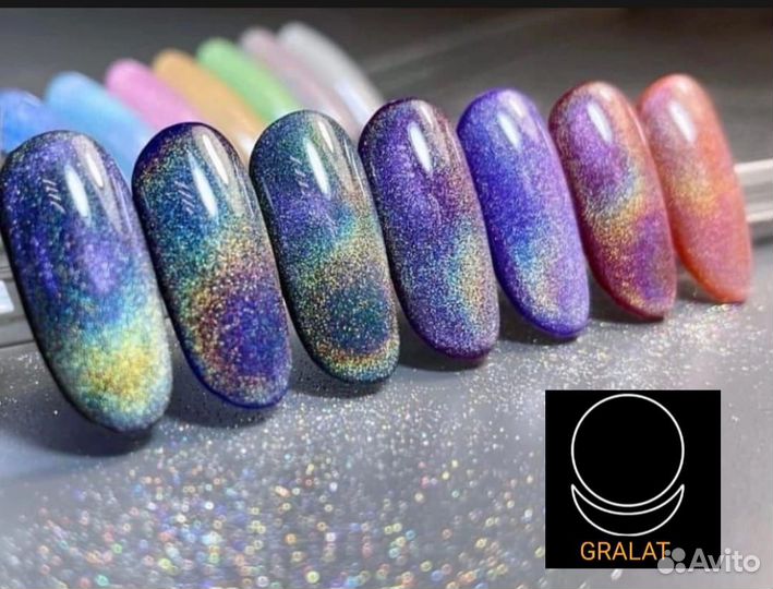 Голографический гель-лак с эффектом призмы Gralat