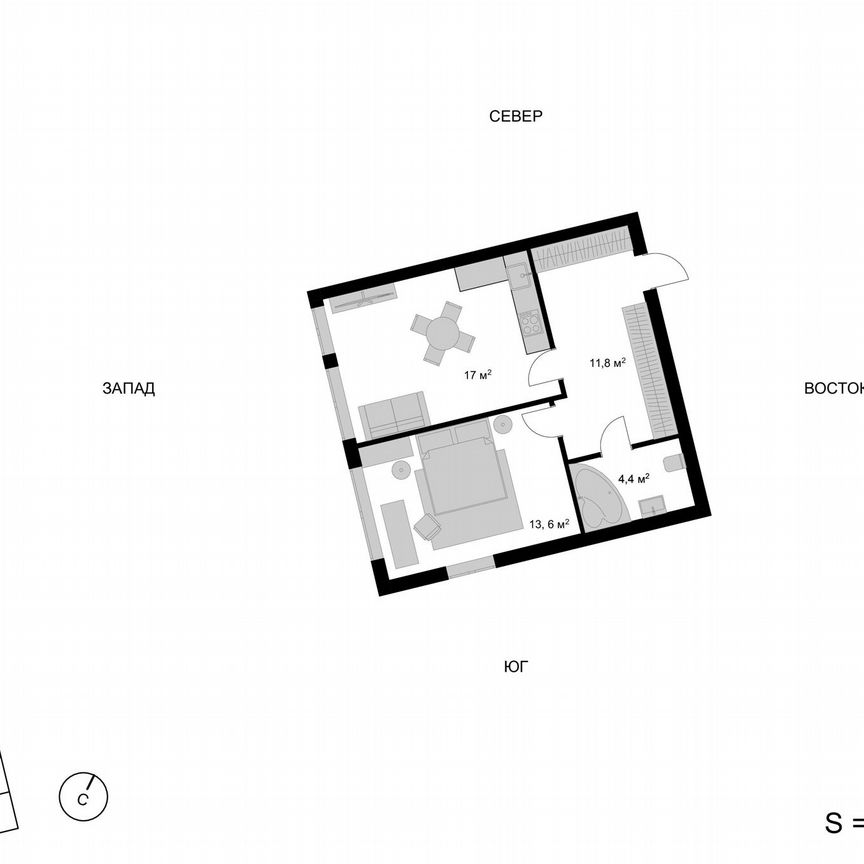 2-к. квартира, 47,6 м², 2/17 эт.