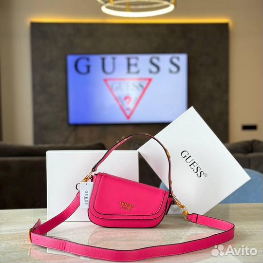 Сумка Guess седло розовая