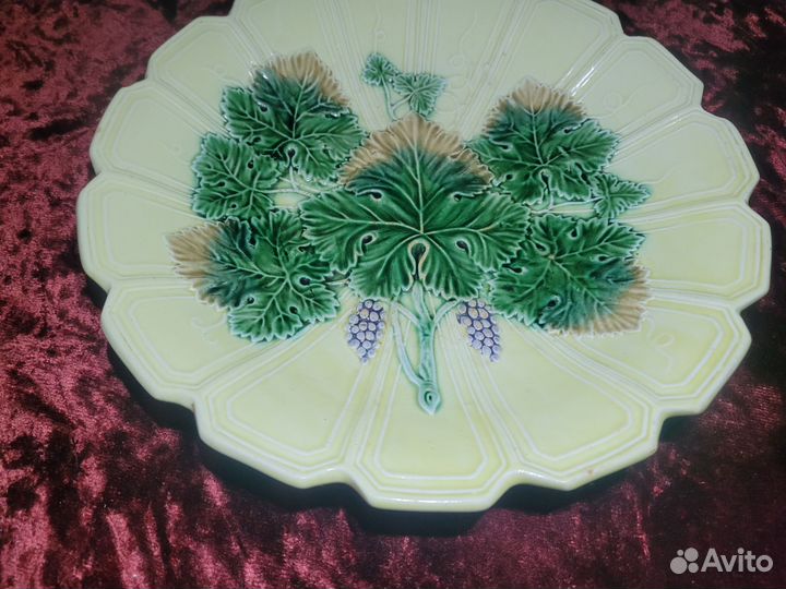 Тарелка Блюдо Фруктовница Фаянс Виноград Лоза