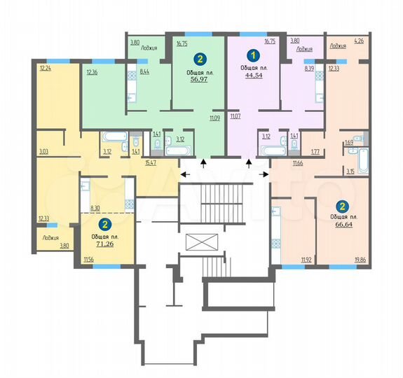 2-к. квартира, 58 м², 3/10 эт.