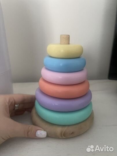 Пирамидка +радуга деревянные