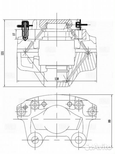 Суппорт торм. для а / м opel vectra b (95) зад. пр