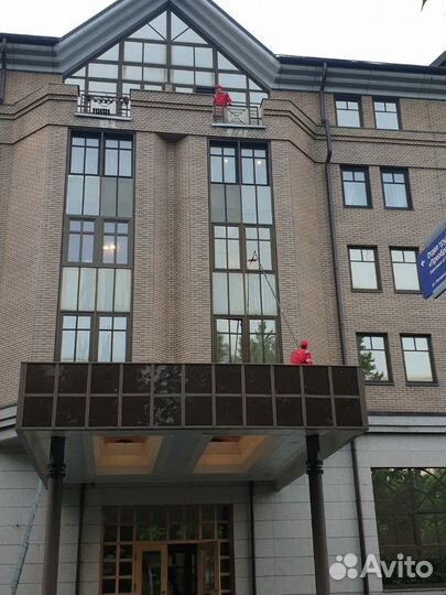 Промышленный альпинизм. Чистка снега с крыш. Мойка