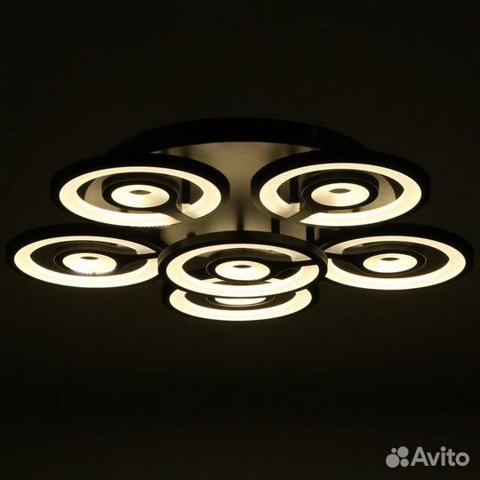 Люстра с пду 59121/6BK LED 150Вт 3 режима диммер ч