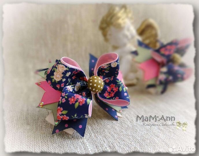 Бантики, заколки, резинки ручная работа