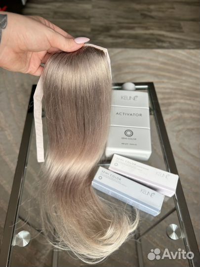 Накладной хвост шиньон блонд