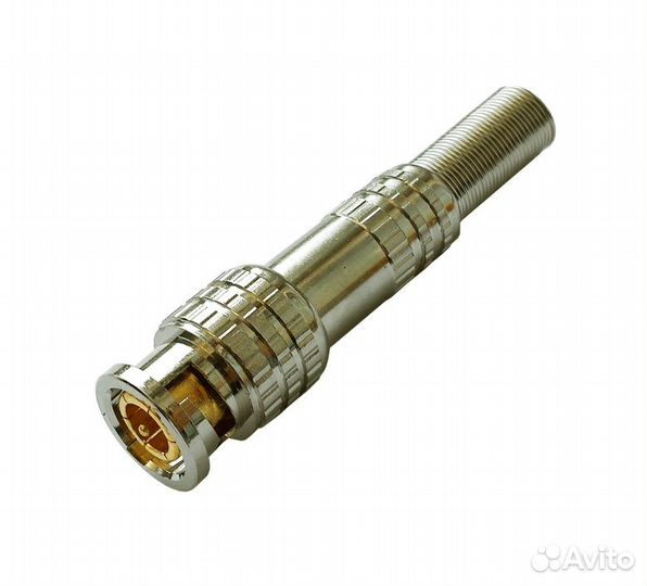 Разъем TS BNC штекер под пайку с пружиной, металл