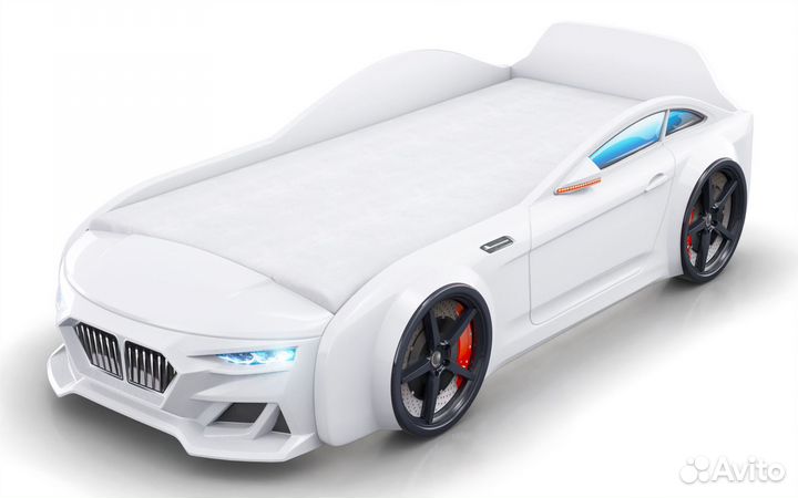 Кровать машина белая / черная / красная