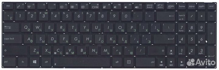 Клавиатура Asus F550V плоский Enter, чёрная OEM