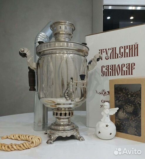 Тульский новый самовар на дровах. Оригинал