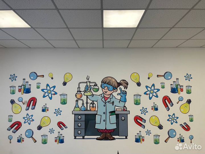 Настенная печать. Роспись стен. Логотип за час