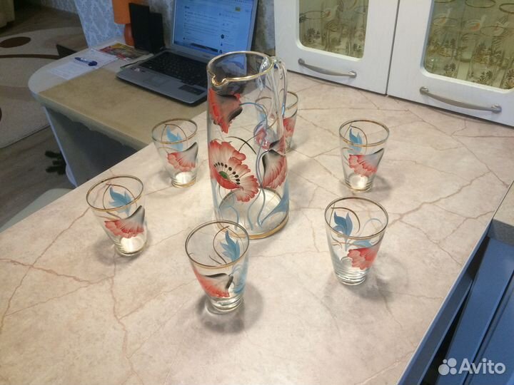 Посуда из цветного стекла Чехия