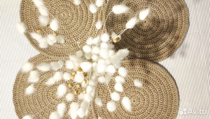 Салфетка сервировочная круглая, набор салфеток