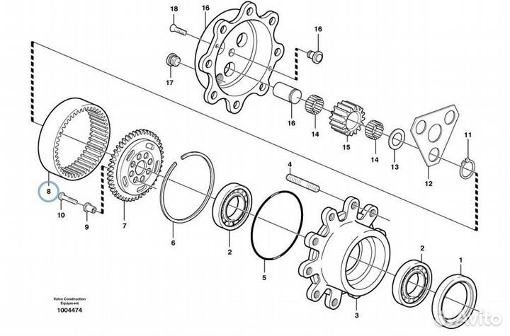 CA0125452 Шестерня корончатая редуктора