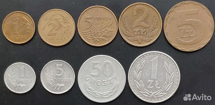 Монеты Польша гроши злоты zloty, groszy набор