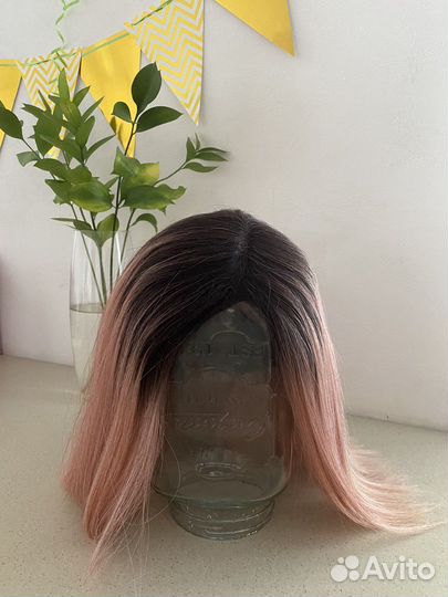 Парик розовый омбре