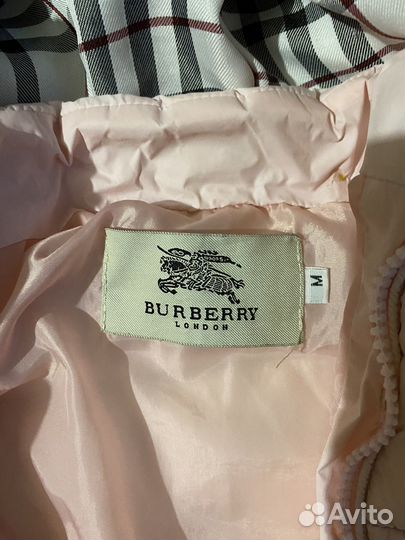 Детский пуховик Burberry на девочку 6-12 месяцев