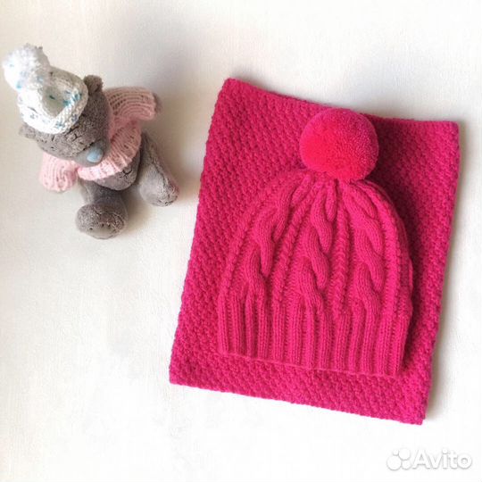 Вязаная шапка и снуд