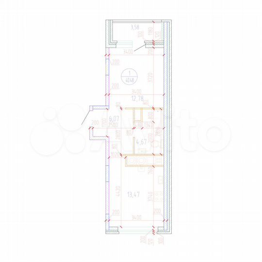 1-к. квартира, 40,5 м², 11/17 эт.